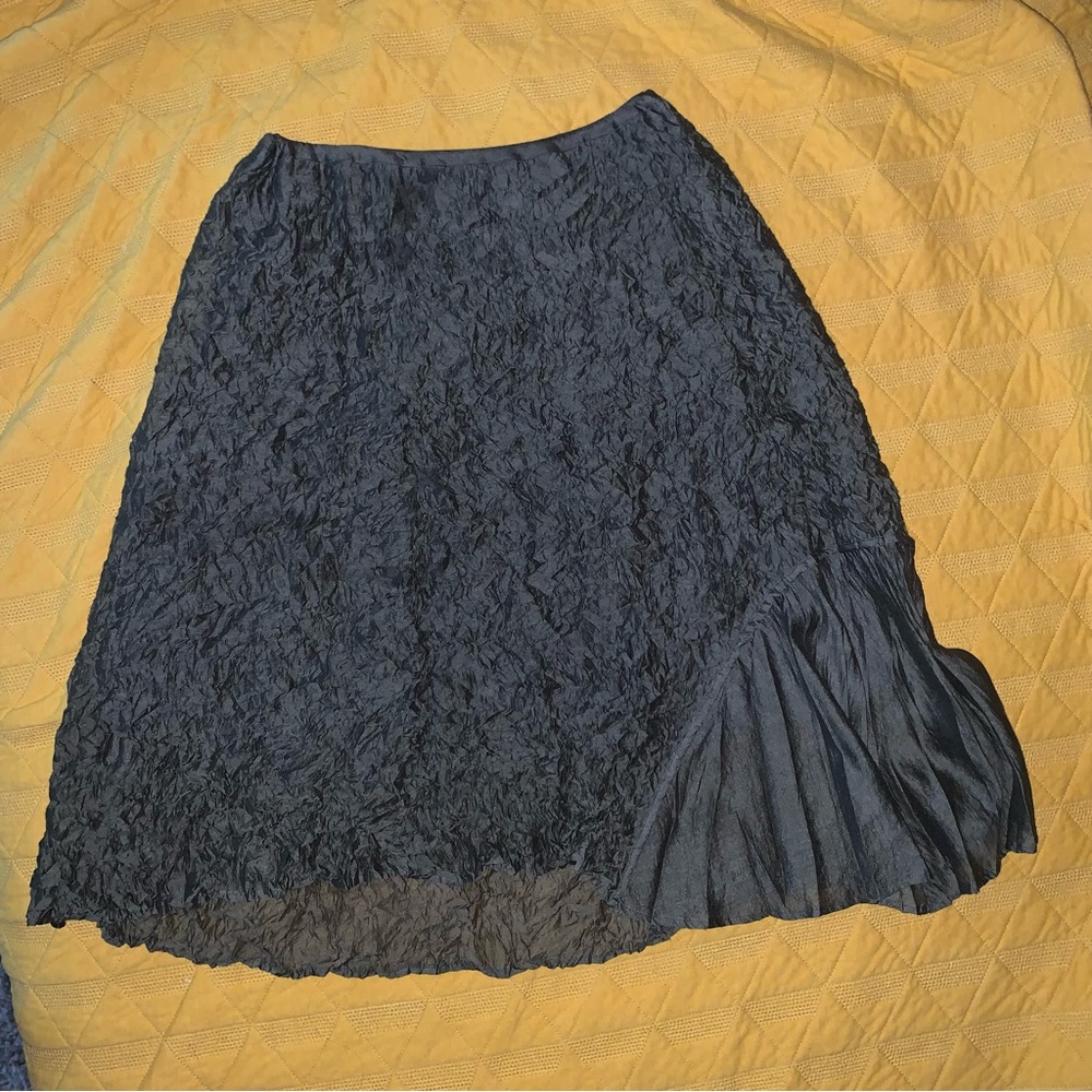 fairycore textured asymmetric midi skirt